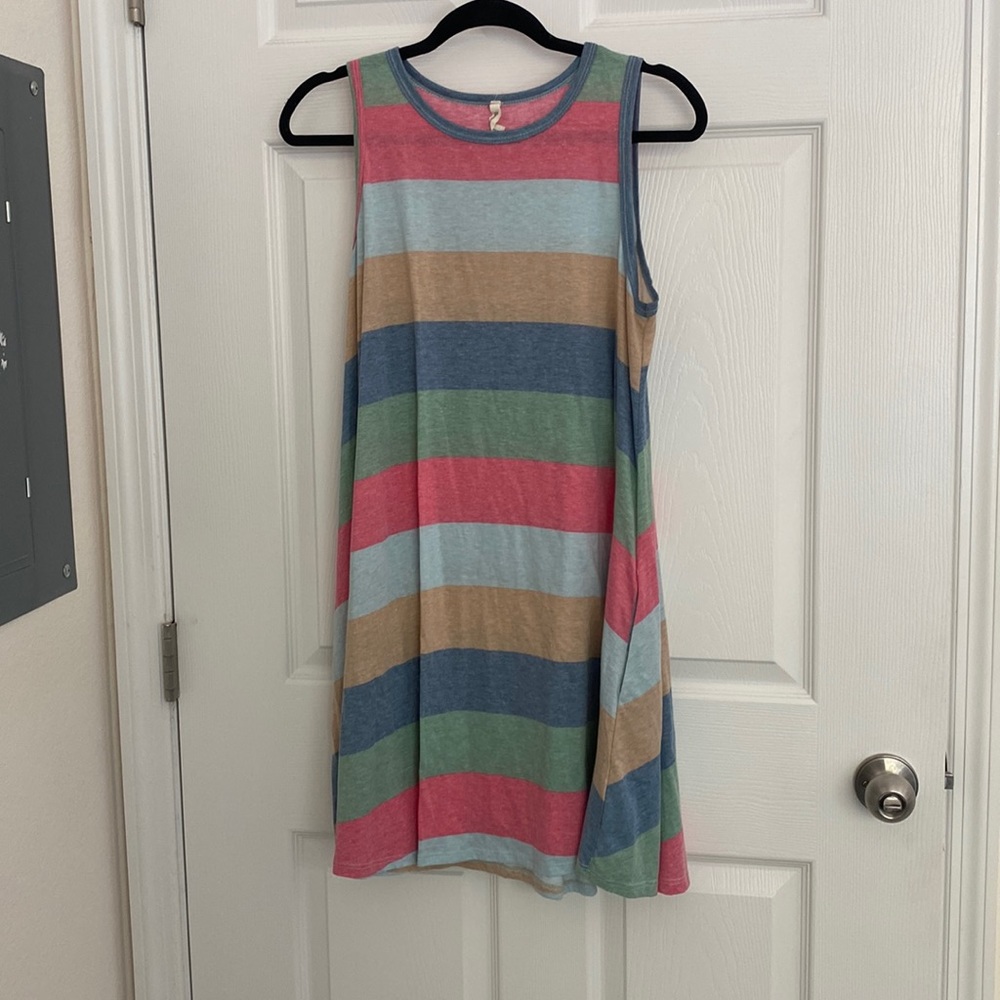 Striped Mini Dress w/ Pockets